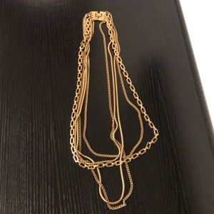 Monet multi chain necklace gold tone